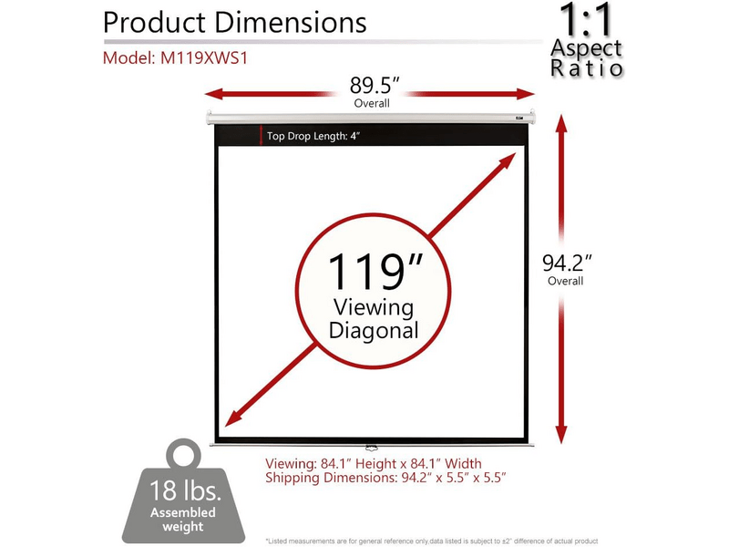 Elite Screens M119XWS1 119