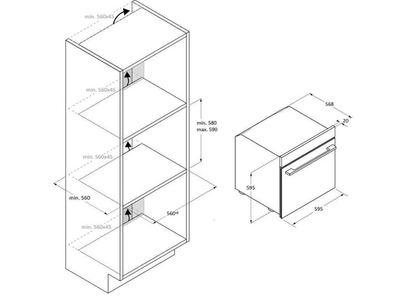 Candy CA6 NP3AT3EHTB Ugradbena pećnica
