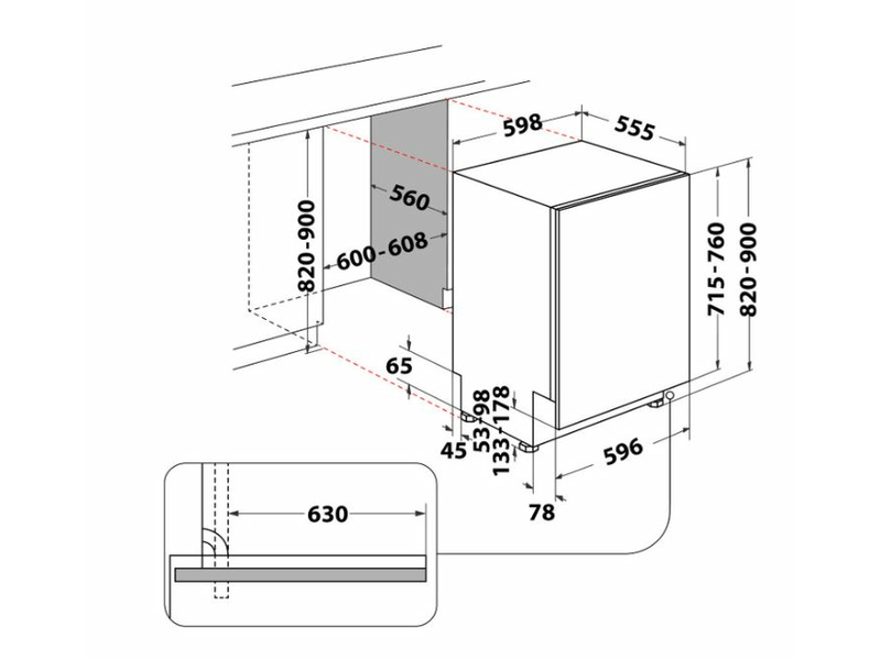 Whirlpool WH7IPC15BM60 Beépíthető mosogatógép