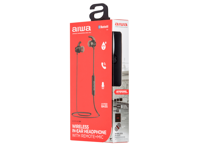 Aiwa ESTBT-400BK Sport Bluetooth fülhallgató, fekete