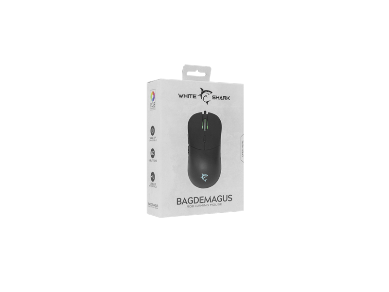 White Shark GM-5010B Bagdemagus Gamer egér, fekete