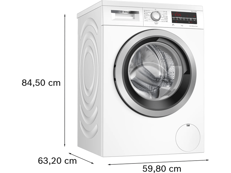 Elöltöltős mosógép, 9kg,1400fr