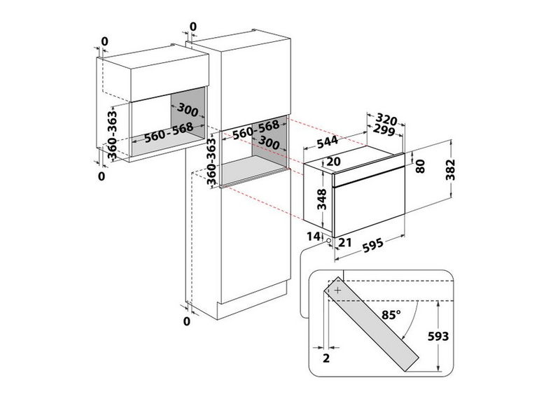 Whirlpool WMN14BSG Ugradbena mikrovalna pećnica, siva
