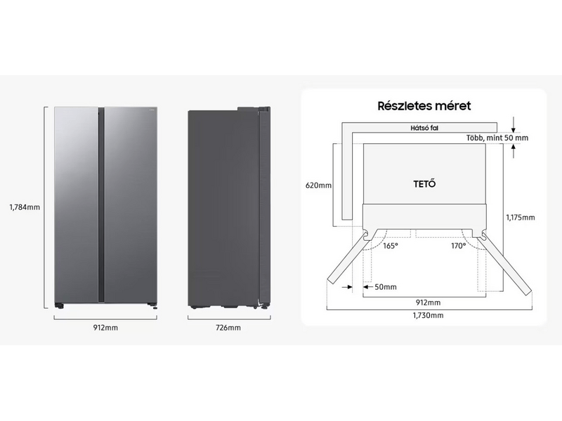 Samsung RS70F64KETEO Side-by-Side hűtőszekrény