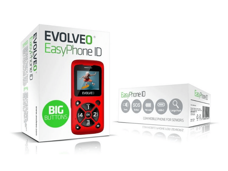 Evolveo EasyPhone ID (EP400) Senior mobiltelefon, piros