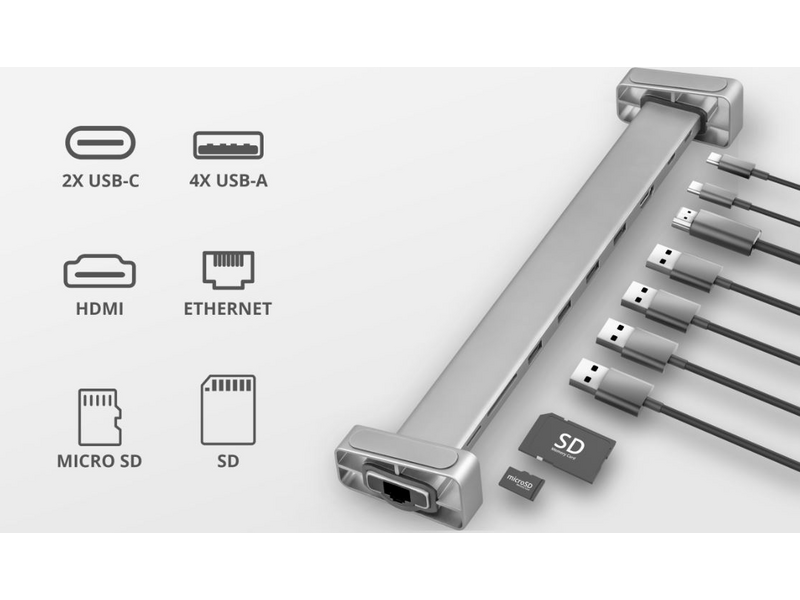 Trust Dalyx Aluminium 10-in-1 USB-C Multi-port dokkoló (23417)