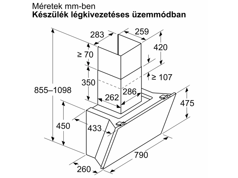Bosch DWK81AN60 Falra szerelhető páraelszívó
