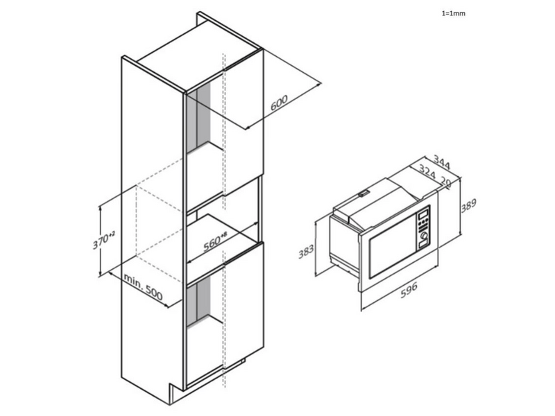 Candy CA20FMW7NB Beépíthető mikrohullámú sütő