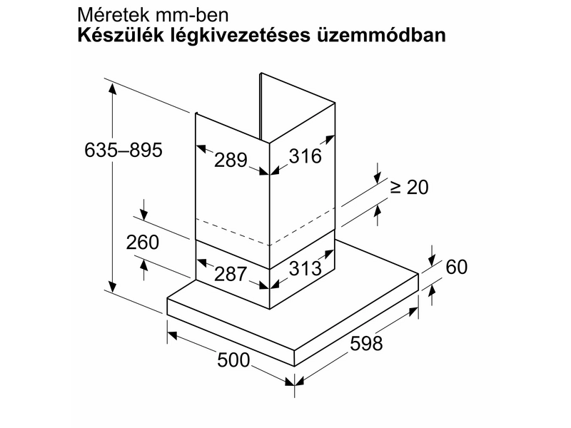 Bosch DWB63BC60 Kürtős páraelszívó