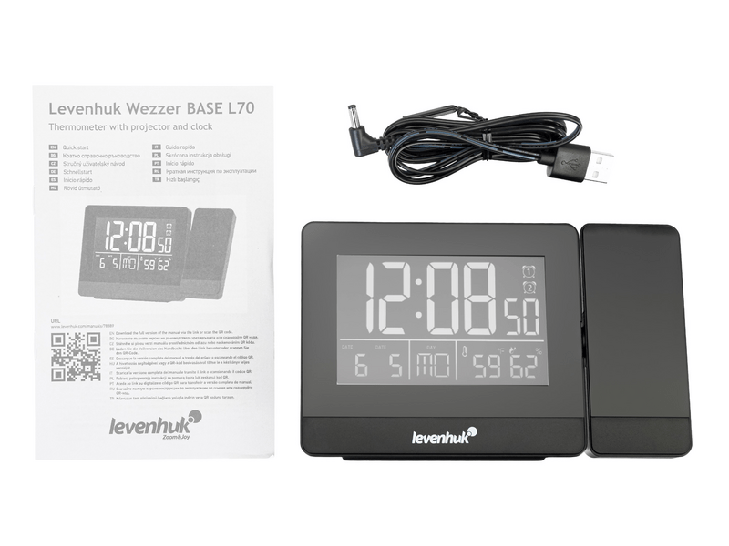 Levenhuk Wezzer BASE L70 hőmérő kivetítővel és órával