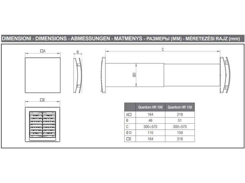 Aerauliqa Quantum HR-150 egyhelyiséges hővisszanyerős szellőztető