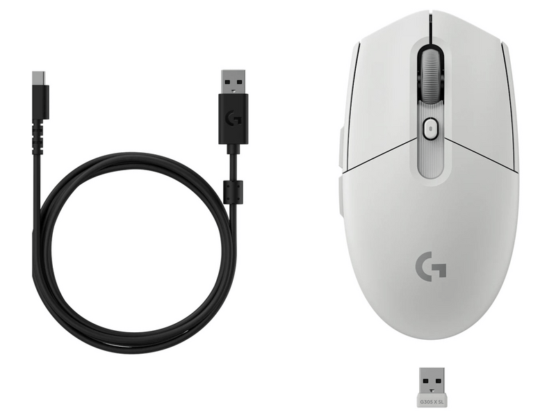 Logitech G305 X Superlight Gamer egér, fehér (910-007747)