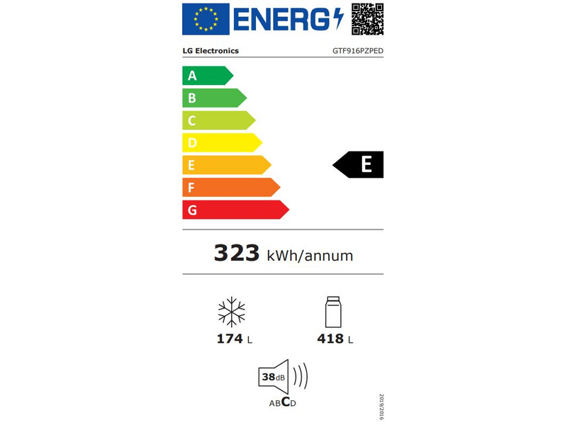 LG GTF916PZPED Felülfagyasztós hűtőszekrény