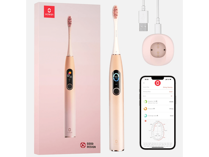 Oclean X Pro Smart Elektromos fogkefe, pink