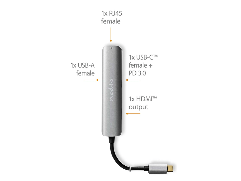 NedisUSB-C 4-in-1 Multi-Port Adapters