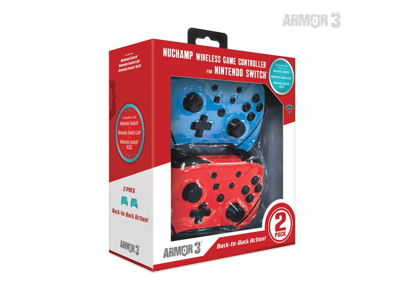 Armor3 NuChamp Nintendo Switch Vezeték nélküli kontroller, Kék & Piros (M07467-BBRD)