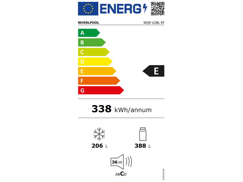 Whirlpool WQ9 U2BL EF Side by Side hűtőszekrény