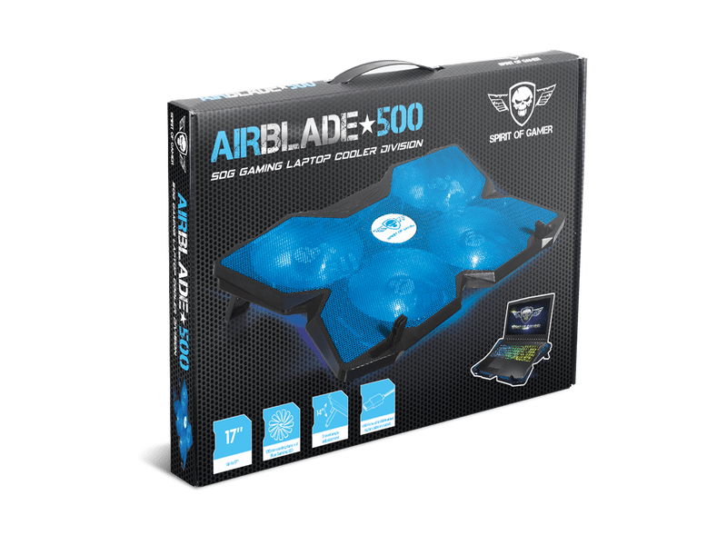 Spirit of Gamer Airblade 500 Notebook hűtő, kék (SOG-VE500BL)