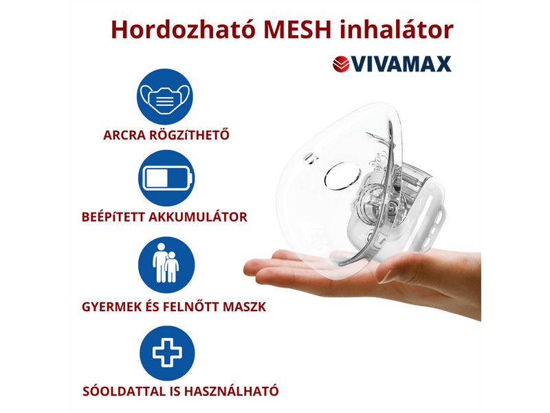 Vivamax GYV29V Hordozható Mesh inhalátor, AirMask