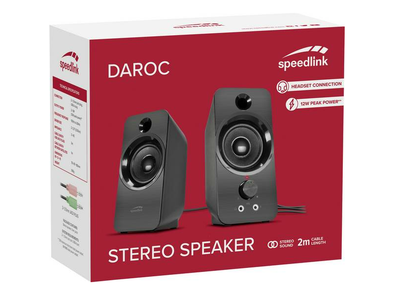 Speedlink Daroc SL-810005-BK Sztereó hangfal