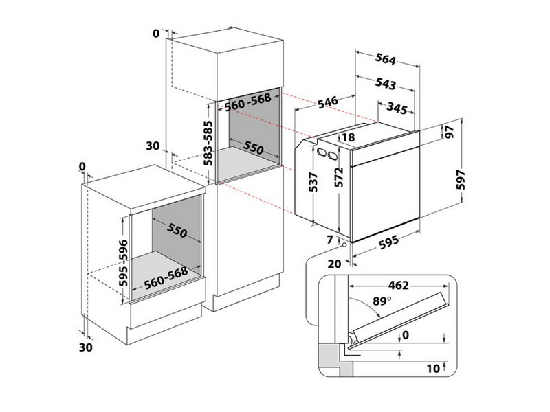 Whirlpool WOI4S8PM1SWA Beépíthető sütő