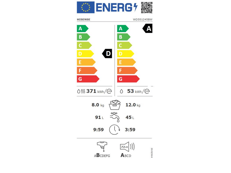Hisense WD5S1245BW Mosó-szárítógép