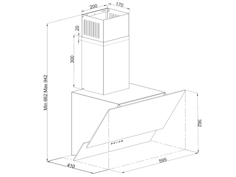 Tesla DD600SB Kürtős páraelszívó, fekete