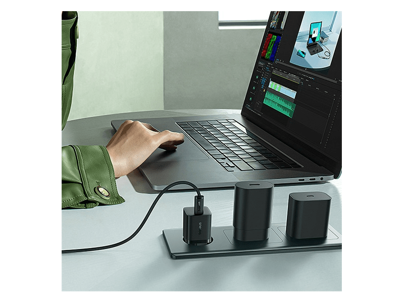 Baseus GaN5 Mini 25W töltő + 100W USB Type-C kábel (P10110909113-01)