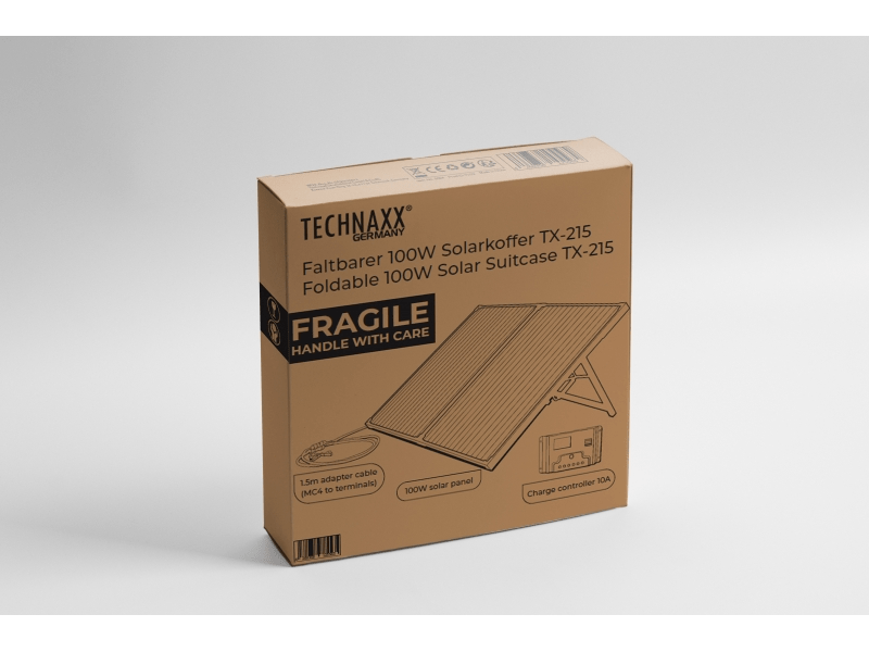 Technaxx TX-215 18V Összecsukható Napelem bőrönd, 100W