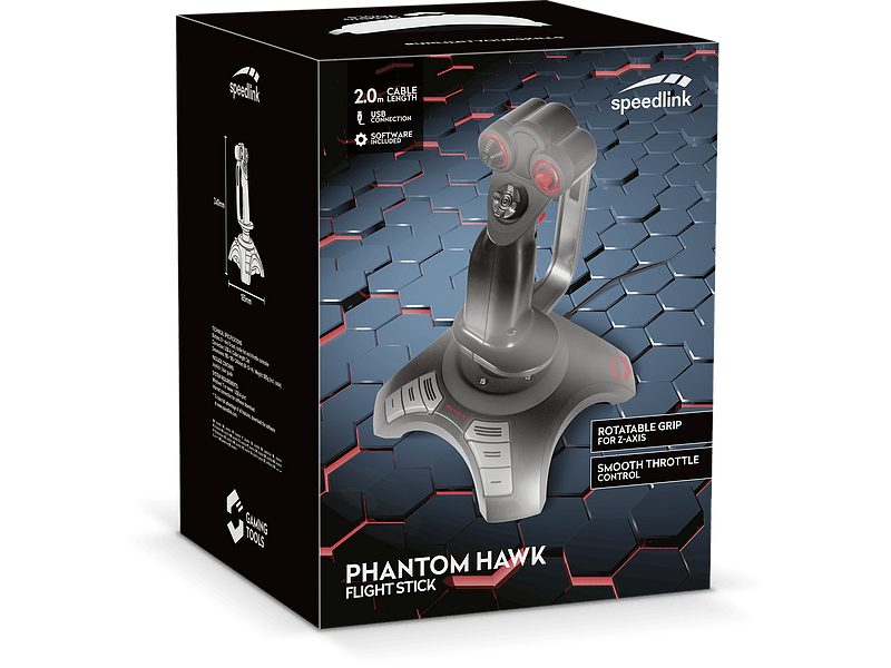 Speedlink PHANTOM HAWK Flightstick vezérlő (SL-6638-BK)