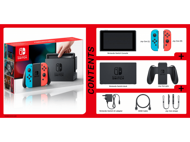 Nintendo Switch Konzol Red&Blue Joy-Con-nal (NSH004)