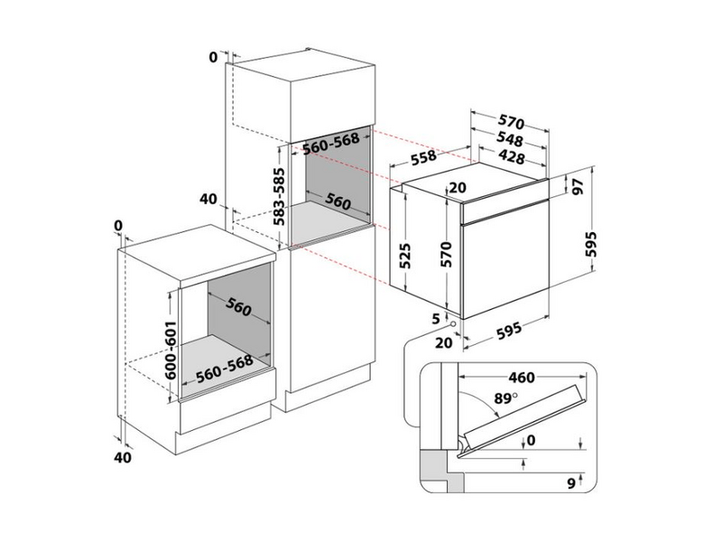 Whirlpool OMSR58CU1SB Beépíthető sütő