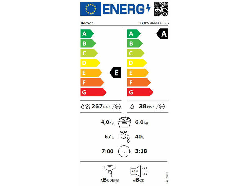 Hoover H3DPS 4646TAB6-S Mosó-szárítógép