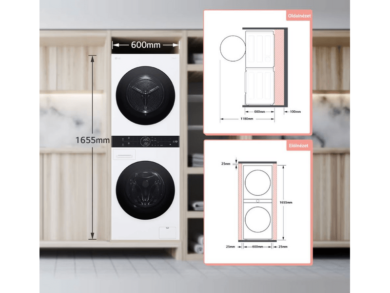 LG WT1210WWF WashTower Mosógép + szárítógép