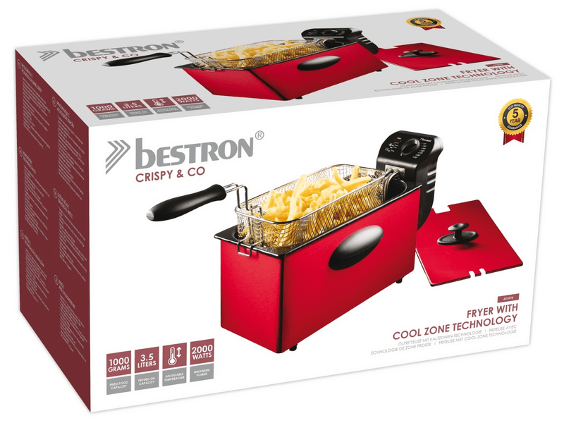 Bestron AF357R Olajsütő, piros
