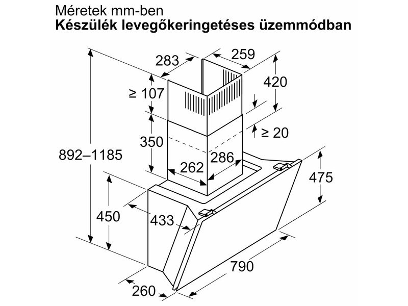 Bosch DWK81AN60 Falra szerelhető páraelszívó