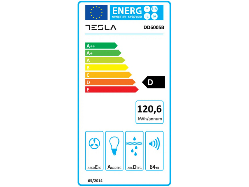 Tesla DD600SB Kürtős páraelszívó, fekete