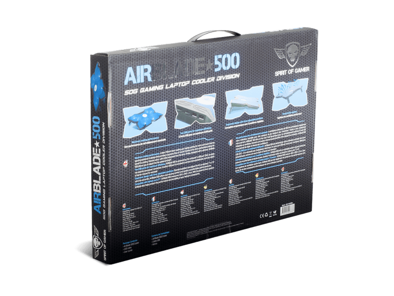 Spirit of Gamer Airblade 500 Notebook hűtő, kék (SOG-VE500BL)