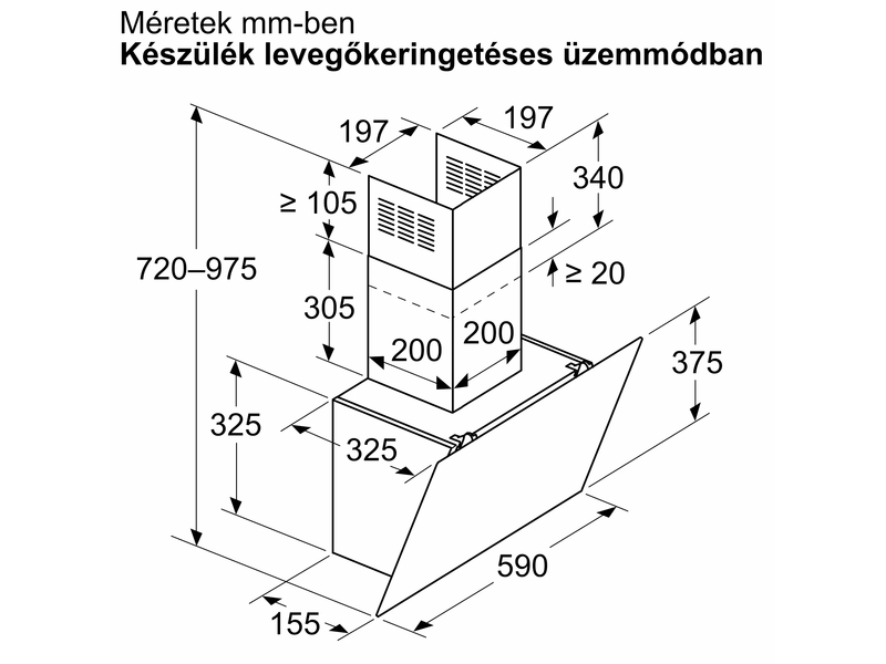 Kürtős páraelszívó,60 cm