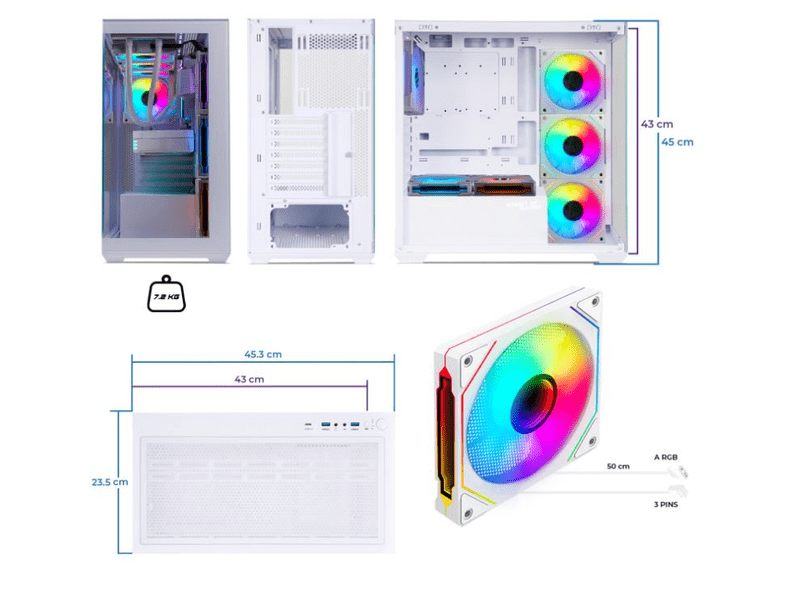 Spirit of Gamer Spark Arctic Számítógépház (8305RAW)