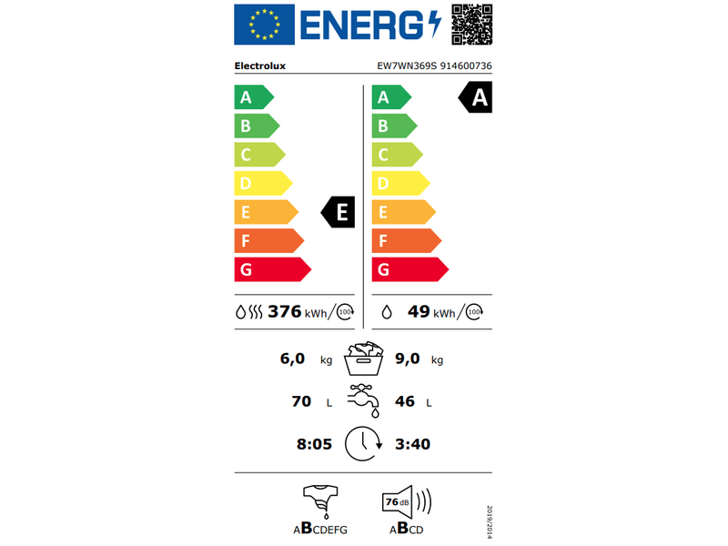 Electrolux EW7WN369S PerfectCare 700 Mosó-szárítógép gőzprogrammal