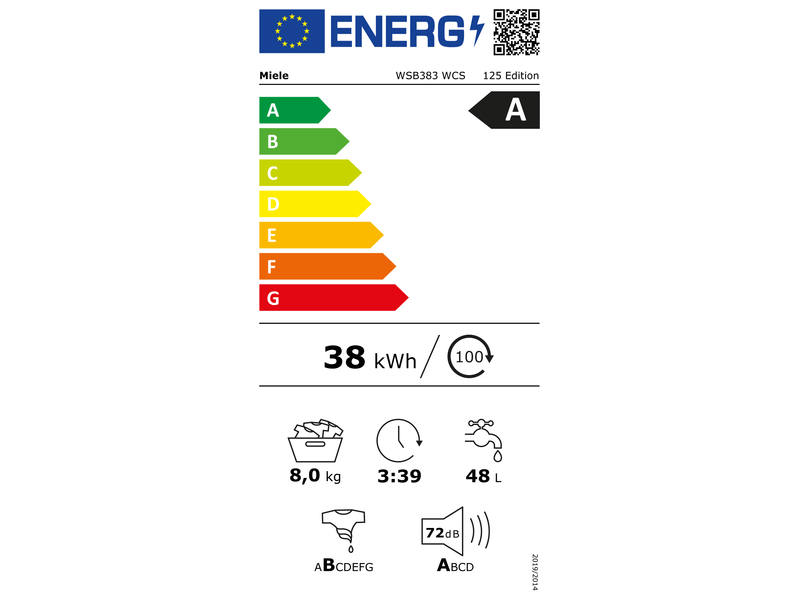 Miele WSB383 WCS 125 Edition Elöltöltős mosógép