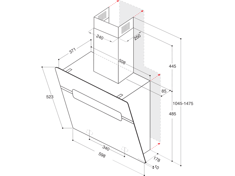 Páralecsapódásmentes 60cm széles elszívó