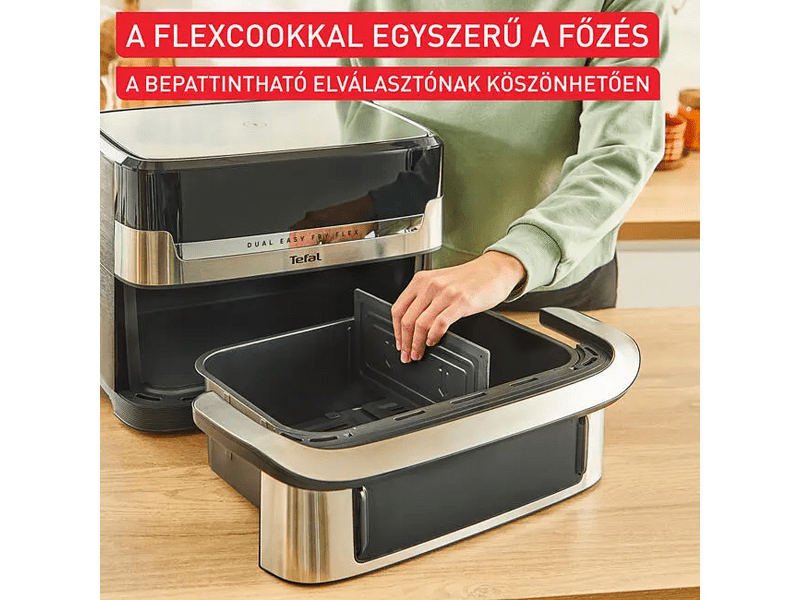 Tefal EY922DE0 Dual Easy Fry Flex Airfyer, 9L