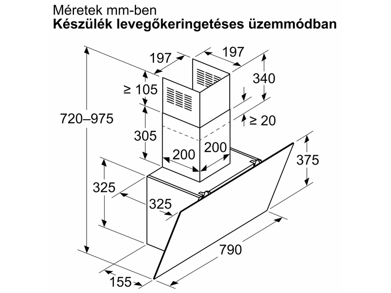 Kürtős páraelszívő,80 cm