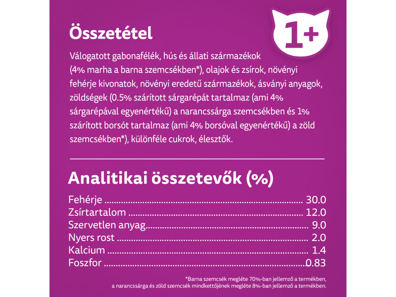 Whiskas száraztáp marhahússal felnőtt macskák számára, 300 g