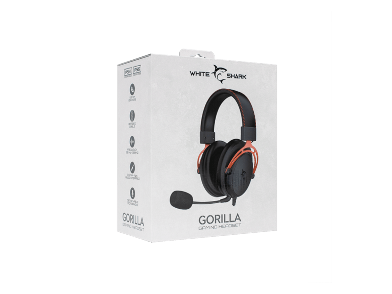 White Shark GH-2341B/R Gorilla gamer fejhallgató, fekete/piros
