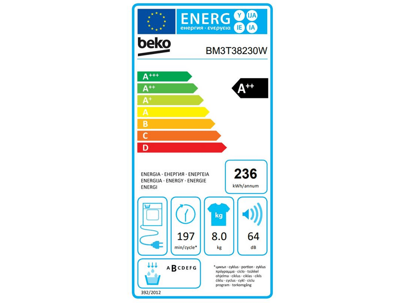 Beko BM3T38230W Hőszivattyús szárítógép
