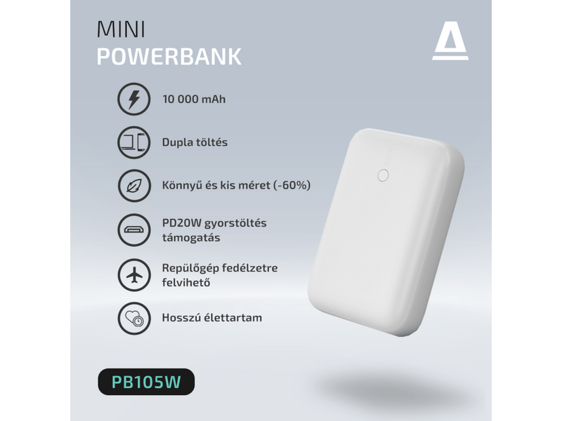 Avax PB105W USB-C 10.000 mAh Mini Powerbank