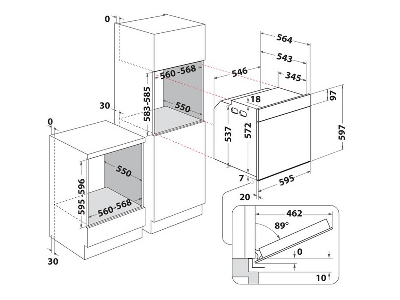 Whirlpool WOI4S8HM1SXA Beépíthető sütő